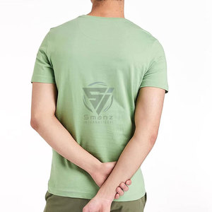 เสื้อยืดคอกลมแขนสั้นทรงโอเวอร์ไซส์ ระบายอากาศได้ดี เป็นมิตรกับสิ่งแวดล้อม ผลิตจากผ้าฝ้ายผสมสแปนเด็กซ์ 95% เนื้อผ้าหนา พิมพ์ลายโลโก้ตามสั่ง สำหรับผู้ชาย - Product Image 3