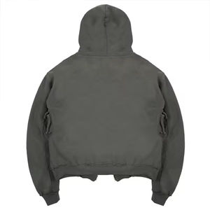 Nouveau Acide Lavé Goutte D'épaule Fermeture Éclair Hoodies 100% Coton Polaire Lourd Personnalisé Surdimensionné Hommes Zipper Hoodies Pour Hommes - Product Image 2