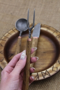 Ensemble de table forgé Couverts Viking Couverts médiévaux Couverts rustiques Ensemble de cuisine cuillère couteau fourchette - Product Image 3