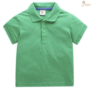 Venta al por mayor Ropa de verano para niños Color sólido Niños Camiseta de manga corta Impresión personalizada 100% Algodón Niños Polos - Product Image 2