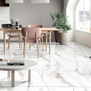 Carreaux de céramique vitrifiés numériques Statuario de qualité supérieure, couleur blanche, 600x600 mm, surface polie, par Novac Ceramic, qualité premium - Product Image 5