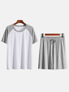 Outdoors Plus Size Men's Custom logo Made Sport Clothes <b>Suit</b> Summer Solid Color Man Two Piece Clothing Cotton <b>T</b>-<b>shirt</b> Short Sets - Product Image 4