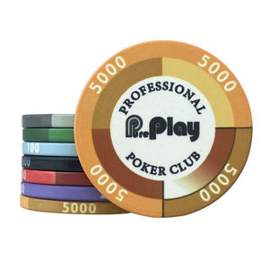 ถาดใส่ชิปโป๊กเกอร์เซรามิกขนาด 10 กรัม 40 มม. ระดับมืออาชีพ วัสดุดินเหนียวอย่างดี ดีไซน์เฉพาะตัว ปรับแต่งได้ พร้อมโลโก้สี สำหรับใช้ในคาสิโน - Product Image 2