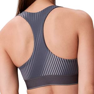 <b>Ladies</b> Plus Size Striped Racerback Sports Bra U-NECK High for Gym Running <b>Vest</b> Shockproof Patterned Workout <b>Top</b> Activewear - Product Image 6