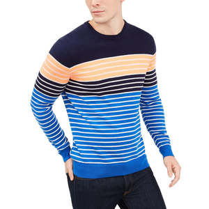 Maglione da Uomo Stile Vintage a Righe con Collo Tondo, Motivo Cosmic Crunch, Taglia Extra Large, Caldo, Sottile, Lavorato a Maglia, Maniche Lunghe, Logo Stampato - Product Image 1