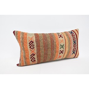 12x24 pouces multicolore bohème Kilim laine tapis Vintage motif décoratif oreiller tissé Technique - Product Image 3