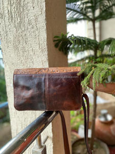 กระเป๋าหนังสไตล์ตะวันตก aztec Tooled กระเป๋าวินเทจสีเทจสีเทอร์ควอยซ์ที่มีเอกลักษณ์ - Product Image 3