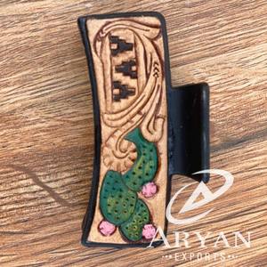 มาใหม่ล่าสุดร้อนขายสไตล์ตะวันตกทําด้วยมือเครื่องมือแกะสลักหนังผมกรงเล็บคลิปหนังกรงเล็บอุปกรณ์เสริมผมสําหรับผู้หญิง - Product Image 1