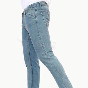 Pantalones vaqueros informales de cintura media para hombre, tela vaquera transpirable de Color sólido de la mejor calidad, logotipo personalizable para uso en exteriores - Product Image 2