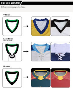 Maillot de hockey sur glace personnalisé en polyester respirant avec logo frontal, chemise uniforme à manches longues, nom de l'équipe, numéro du joueur - Product Image 5