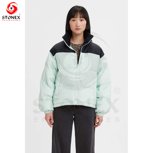 Chaqueta acolchada cálida de invierno hecha a medida de nuevo diseño para mujer, chaquetas acolchadas de manga larga impermeables de fabricación profesional - Product Image 4