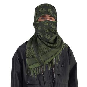 Shemagh Tactique Désert Écharpe De Luxe Carré Coton Keffieh avec Crâne Motif Imprimé Foulard Arabe pour Hommes et Femmes - Product Image 2