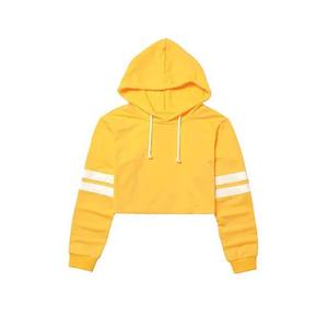 Fait sur mesure court longueur flic haut femmes dames sweats à capuche douane imprimé broderie Logo décontracté rayé conception femmes sweats à capuche - Product Image 1