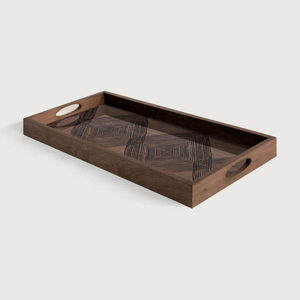 Superior Quality Walnut Wooden Tray Fantastic Design Table Decorative <b>Display</b> Food Snacks Server Ware Tray <b>For</b> Hotel Supplies - Product Image 4