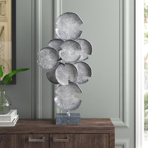 Nouveau design or incrustation Premium Design Table affichage fabriqué à la main Sculpture en métal élégant nouvelle tendance métal fleurs aluminium inde - Product Image 6