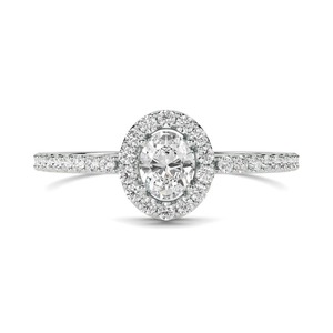 Lab Grown Oval Cut Shoulder Set Ring With Matching Band 1.00 Ct In 18K Yellow White Rose Gold And Platinum - Product Image 1