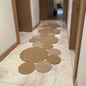 Wholesale Custom Natural Woven Water Hyacinth Placemats Seagrass Thick Rattan <b>Round</b> Non-Slip Handmade Braided Dinner <b>Tablemat</b> - Product Image 4