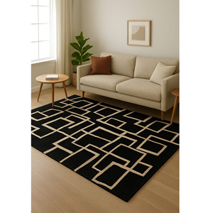 Tapis contemporain en laine fait main tufté à la main tapis de luxe moderne personnalisé pique-nique à la maison antidérapant pile haute pour animaux de compagnie - Product Image 1