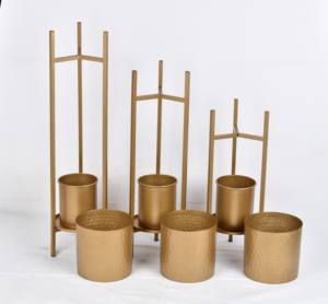 Jardinière en aluminium de qualité supérieure, finition or martelé, style moderne, légère, écologique, durable, pour balcon, jardin, maison - Product Image 4