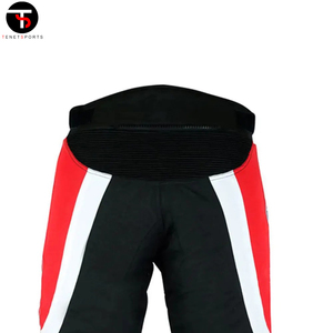 2025 pantalones de motociclismo personalizados para hombre, textil Cardura transpirable para todo tipo de clima en rojo y blanco, cierre de mosca con botón, último diseño - Product Image 5