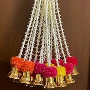 Nueva llegada 2025 diseñador flor artificial campana guirnalda guirnaldas multicolores para fiesta de boda y Haldi, Mehndi, decoración Sangeet - Product Image 6