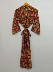 Kimono à imprimé floral à manches longues pour femmes Robe de mariage au sol vêtements de nuit taille naturelle pour la plage couvrant le Bikini - Product Image 4