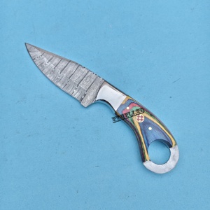 Cuchillo de caza de acero de Damasco hecho a mano de la mejor calidad, cuchillo de hoja de Damasco con funda de cuero, cuchillos japoneses - Product Image 3