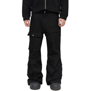 Pantalones cargo de lona Vintage de alta calidad para hombre, ropa de calle ancha con múltiples bolsillos de pierna, pantalones vaqueros holgados informales, pantalones vaqueros para hombre - Product Image 6