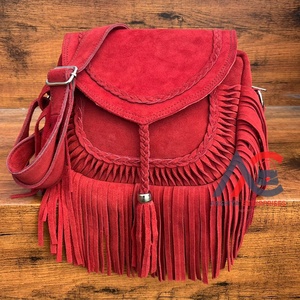 Custom Modern Design Genuine Suede Leather Fringe Crossbody Bag for Women's High Quality Luxury Genuine Leather Shoulder <b>Handbag</b> - Product Image 1