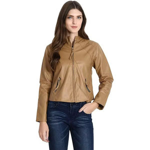 Veste en cuir véritable pour femmes Confort toute la journée et style pour le travail et les week-ends Look raffiné avec matériau de remplissage en coton - Product Image 4