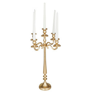 Highly Export Quality Vintage Metal Aluminum 5 Arm <b>Candelabra</b> Tall Size Candle Stand Gold Finished for Tabletop Decorations - Product Image 4