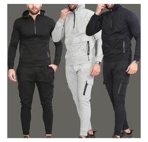 Survêtement d'entraînement uni personnalisé de haute qualité, survêtement Streetwear pour hommes, survêtement décontracté de sport pour hommes - Product Image 3