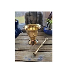 New Design Mortar and Pestle New Design Pure Brass <b>Small</b> Pestle & Mortar Handmade <b>Grinder</b> Use at Low Price - Product Image 1