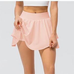 Mini-jupe moulante en jean pour femme, avec poches latérales, pour le tennis, le yoga, la gym et les activités de plein air, délavage clair - Product Image 6