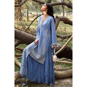 Conjunto de Traje de Seda Cruda Bordado de 3 Piezas para Mujer con Dupatta de Chifón Bordado LE-62003 - Product Image 1