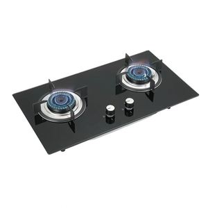 Cuisinière portable à gaz double brûleur intégrée pour camping-car, hôtel, usage domestique, surface en verre, allumage électronique, classe d'efficacité énergétique disponible - Product Image 1