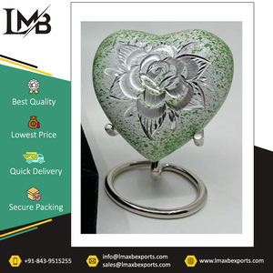 Última llegada Buena calidad Logotipo personalizado Suministros funerarios de metal Urnas de cremación de corazón de aluminio - Product Image 2