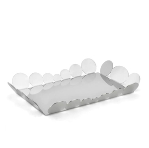 Plateau de service rectangulaire créatif en acier inoxydable avec poignée dorée, finition miroir, plateau décoratif en métal pour la maison, l'hôtel et les événements - Product Image 5
