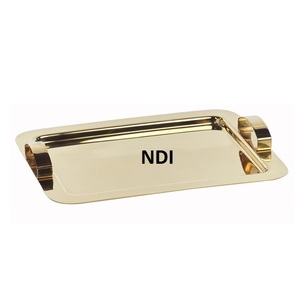 ถาดเสิร์ฟโลหะทำมือพร้อมตกแต่งสีทองและใช้งานได้หลากหลายสำหรับการเสิร์ฟอาหารเช้าในโรงแรม - Product Image 3