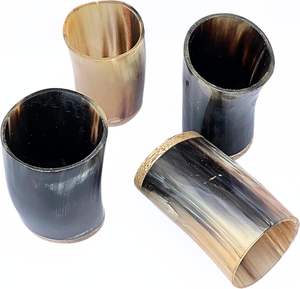 Verre à shot poli de qualité supérieure, taille personnalisée, corne à boire naturelle faite à la main, vente directe de gros, fabrication - Product Image 3