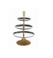 Support à gâteau rond brillant plaqué cuivre Base de support à gâteau fini nickelé Support à gâteau rond en métal décoratif en aluminium
