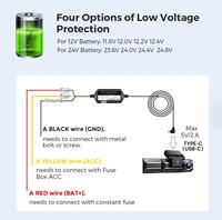 Kit de Cableado Directo para Cámara de Coche con Reductor de Voltaje y Protección de Baja Tensión de 4 Niveles, de 12V/24V a 5V 2A