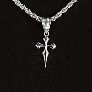 925 argent hommes à la mode poignard croix pendentif croix pendentif en acier inoxydable collier hommes cadeau Hip Hop bijoux - Product Image 1