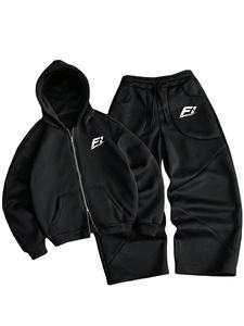 Ensemble survêtement personnalisé pour homme en molleton de coton, sweat à capuche et pantalon de jogging, vente en gros OEM, vêtements de sport, marque privée, fabrication B2B - Product Image 5