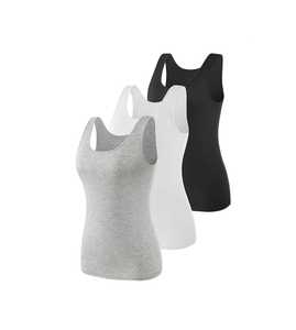 Camisetas sin mangas de entrenamiento para mujer personalizadas Sujetador integrado Camisetas sin mangas de verano Racerback Slim Fit Spandex Yoga Tops 2025 - Product Image 4