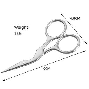 Tijeras para Cutículas Curvas y Redondeadas, Tijeras Multiusos para Cejas, Tijeras para Uñas, Tijeras de Acero Inoxidable para Vello Facial - Product Image 2