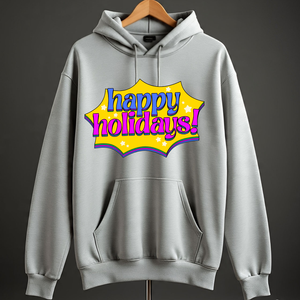 Men's Christmas <b>Tree</b> Printed Hoodie Cotton Knitted Casual Winter Sweatshirt Front Logo Pocket Design Regular Fit - Product Image 4