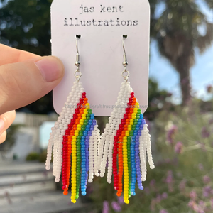 Pendientes de Lágrima con Cuentas Hechos a Mano, Diseño de Moda, Pendientes de Resina con Borla de Cuentas, Joyería de Moda Brillante - Product Image 4