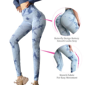 Pantalon de yoga taille haute sans coutures Tie Dye XL Plus respirant Push Workout Fitness Gym Tights Scrunch fesses leggings pour femmes - Product Image 4