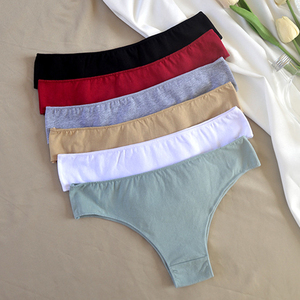 All'ingrosso da donna in cotone a vita bassa elasticizzati brasiliani mutandine da donna Tangas da donna mutandine Sexy - Product Image 4